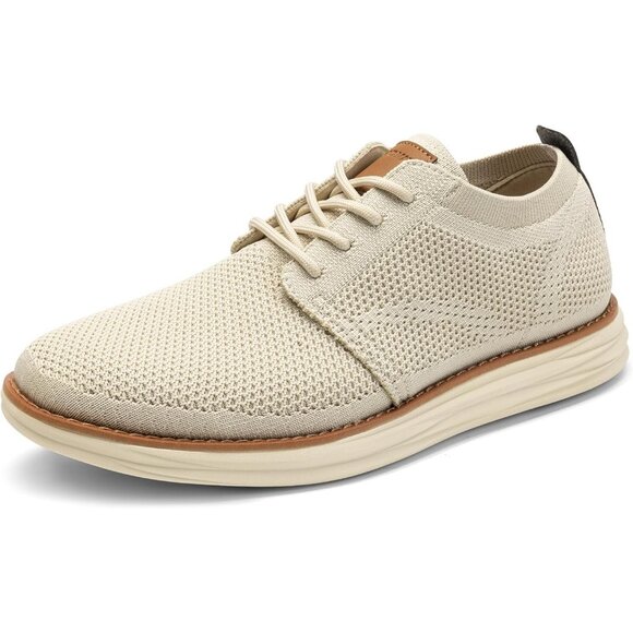 ⚡Men Apricot Knit Flex Breeze Mesh Oxfords Lace-Up Lightweight Walking Sneaker - Picture 1 of 7